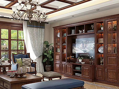 美式实木电视柜